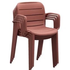 Stapelstoel Nice - kunststof/terracotta