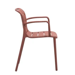 Stapelstoel Nice - kunststof/terracotta
