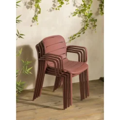 Stapelstoel Nice - kunststof/terracotta