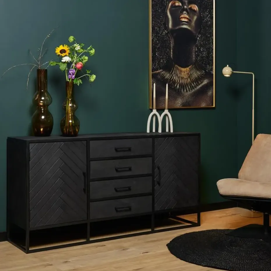 StarFurn - Dressoir New York - 165 cm - zwart