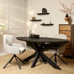 Starfurn - Eettafel Brandy - Zwart - 90x180x76 cm