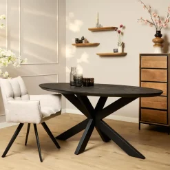 Starfurn - Eettafel Brandy - Zwart - 90x160x76 cm