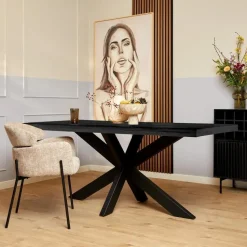 StarFurn - Eettafel Denver 160 cm rechthoek - zwart
