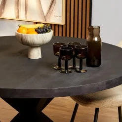 StarFurn - Eettafel Denver Ø110 cm - zwart