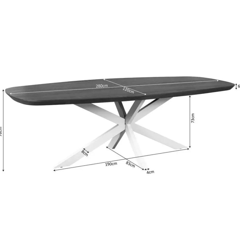 Starfurn - Eettafel Madison - Bruin - 120x280x76 cm