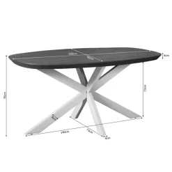 Starfurn - Eettafel Madison - Bruin - 90x160x76 cm