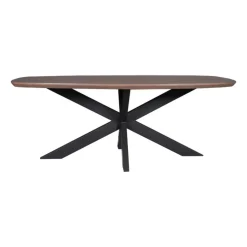 StarFurn - Eettafel Madison 280 cm Deens Ovaal walnoot - zwart