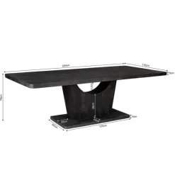 Starfurn - Eettafel Voco - Zwart - 110x240x76 cm