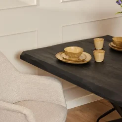 StarFurn - Rechthoekige boomstamtafel Boston - 160 cm - zwart