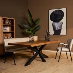 StarFurn - Rechthoekige boomstamtafel Boston - 160 cm - naturel