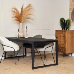 StarFurn - Rechthoekige eettafel Boaz - 200 cm - zwart