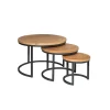StarFurn - Ronde salontafels Denver - set van 3 - naturel