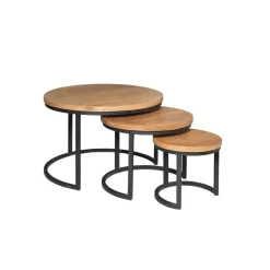 StarFurn - Ronde salontafels Denver - set van 3 - naturel
