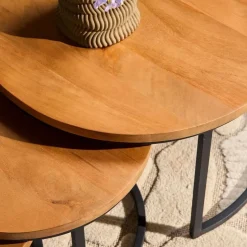 StarFurn - Ronde salontafels Denver - set van 3 - naturel