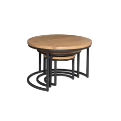 StarFurn - Ronde salontafels Denver - set van 3 - naturel