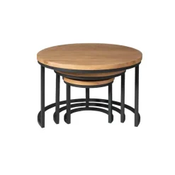 StarFurn - Ronde salontafels Denver - set van 3 - naturel