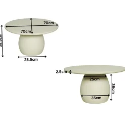 Starfurn - Salontafel Mosi - Wit - 70x70x38 cm