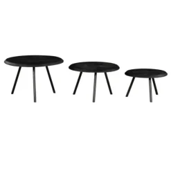 StarFurn - Salontafel Ohio Ø70 cm set van 3 - zwart