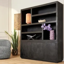 StarFurn - Vakkenkast Brussel XL 160 cm - zwart