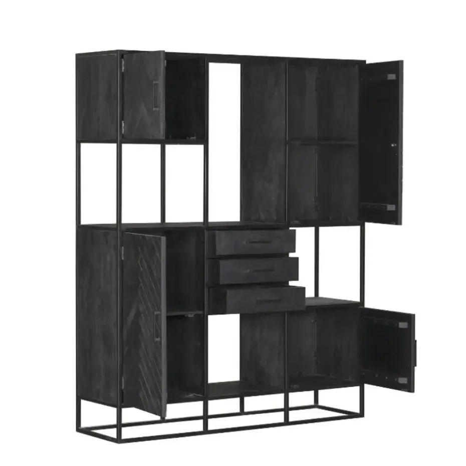 StarFurn - Vakkenkast New York Supreme XXL - 160 cm - zwart