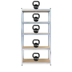 Stellingkast / Magazijnstelling - Zilver - 5 planken