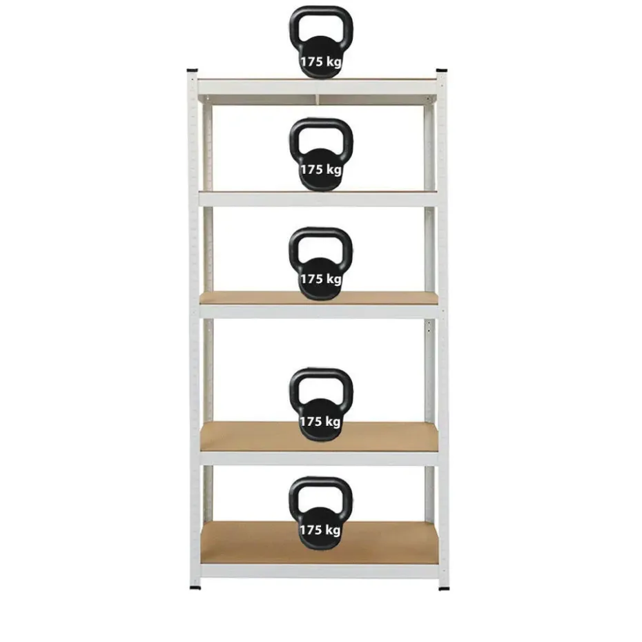 Stellingkast / Magazijnstelling - Wit - 5 planken