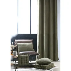 Stof Textile stoelkussen - olijfgroen - 38 x 38 x 5 cm