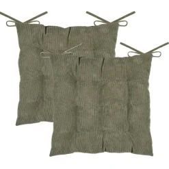 Stof Textile stoelkussen - olijfgroen - 38 x 38 x 5 cm