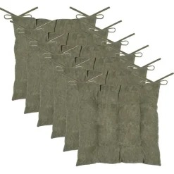 Stof Textile stoelkussen - olijfgroen - 38 x 38 x 5 cm