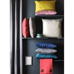 Stof Textile stoelkussen - okergeel - 40 x 40 x 4 cm