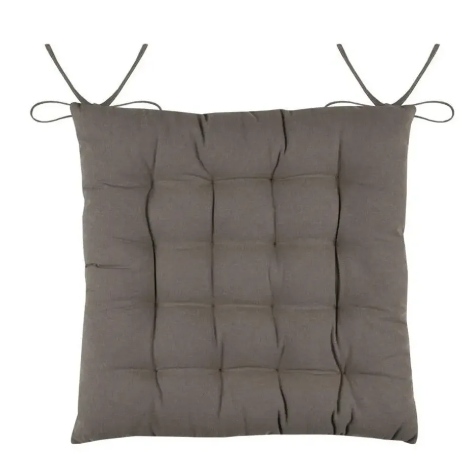 Stof Textile stoelkussens - taupe - 38 x 38 x 3.5 cm