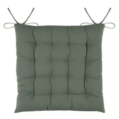 Stof Textile stoelkussens - groen - 38 x 38 x 3.5 cm