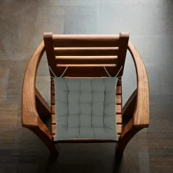 Stof Textile stoelkussens - groen - 38 x 38 x 3.5 cm