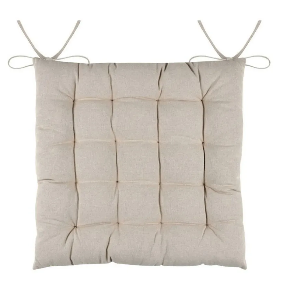 Stof Textile stoelkussens - beige - 38 x 38 x 3.5 cm