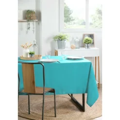 Stof Textile Tafelkleed - 145 x 240 cm - turquoise - Tafellaken