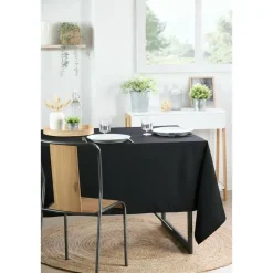 Stof Textile Tafelkleed - 145 x 240 cm - zwart - Tafellaken