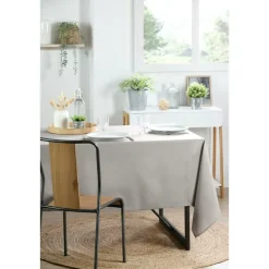 Stof Textiles Tafelkleed - 145 x 200 cm - lichtgrijs - Tafellaken
