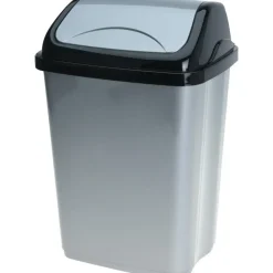 Storage Solutions Afvalemmer - 5L - grijs/zwart - klep deksel