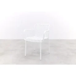 Stripe stapelbare tuinstoel - Wit