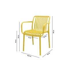 Stripe stapelbare tuinstoel - Mosterdgeel