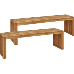 SULZANO - Tuinbank set van 2 - Lichthout - Acaciahout