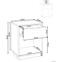 SUMMERVILLE - Nachtkastje - Lichthout - MDF
