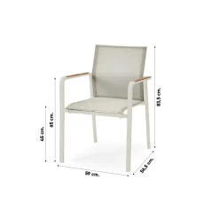 Suns Tutti stapelbare tuinstoel - Zand met teak armleuning