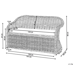 SUSUA - Tuinbank - Gebroken wit - Rotan