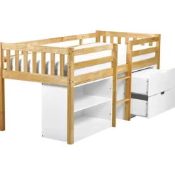 SUSVILLE - Kinderbed - Lichtbruin - 90 x 200 cm - Rubberhout