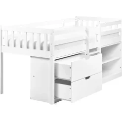 SUSVILLE - Kinderbed - Wit - 90 x 200 cm - Rubberhout