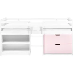 SUSVILLE - Kinderbed - Wit/Roze - 90 x 200 cm - Rubberhout