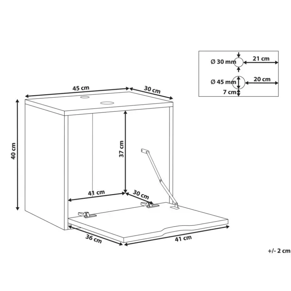 SUZANO - Badkamermeubel - Zwart - 44 x 40 cm - MDF