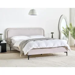 SUZETTE - Tweepersoonsbed - Lichtgrijs - 140 x 200 cm - Polyester