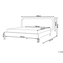 SUZETTE - Tweepersoonsbed - Beige - 140 x 200 cm - Polyester